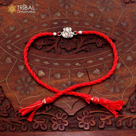 925 sterling silver Divine Lord Ganesha pendant Rakhi bracelet rK423