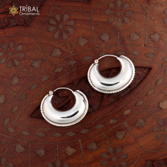 925 sterling silver handmade unique traditional cultural ethnic hoops earring bali for men's or girl's best dancing jewelry s1121