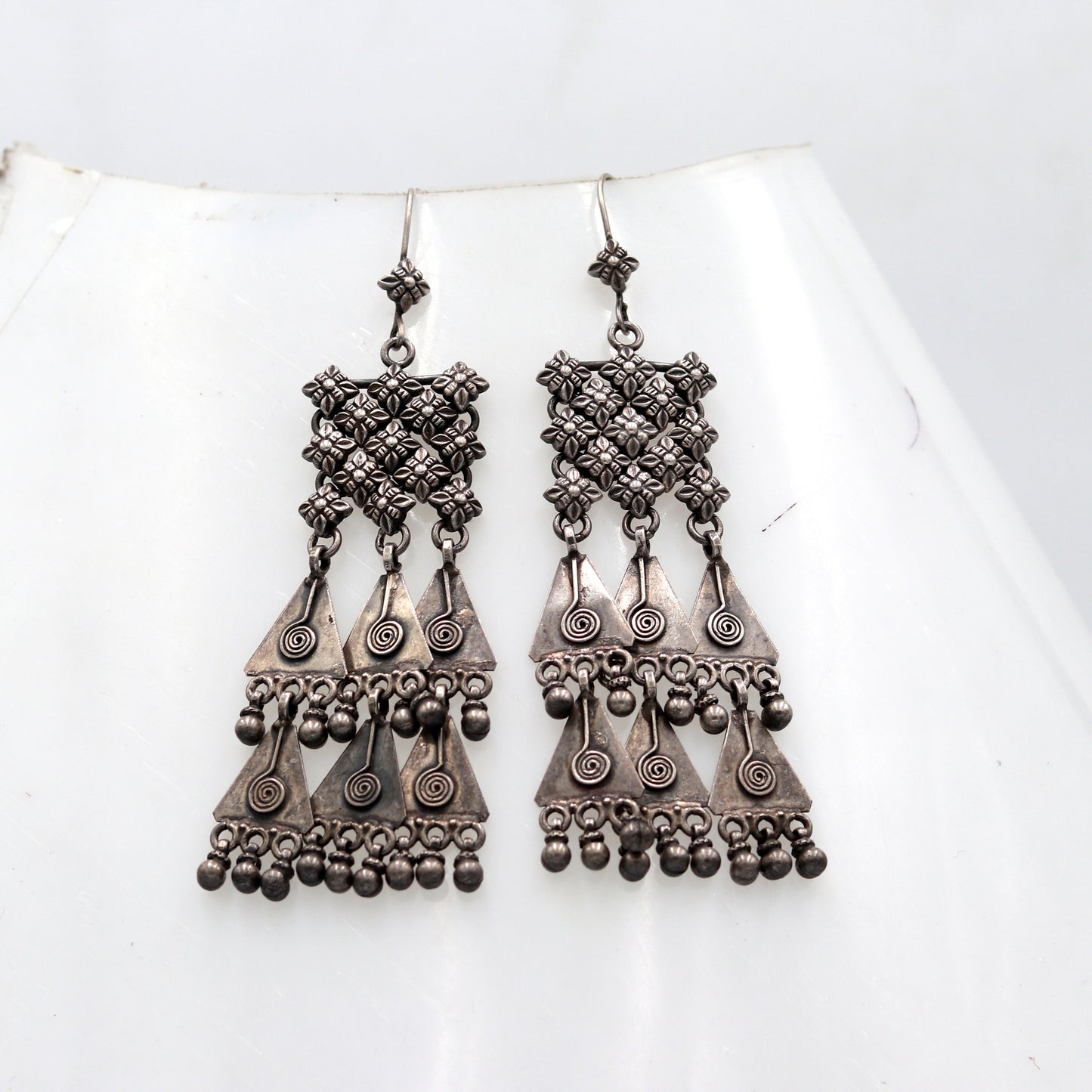 925 sterling silver ethnic choras design drop dangle earring banjara jewellery s1348 - TRIBAL ORNAMENTS
