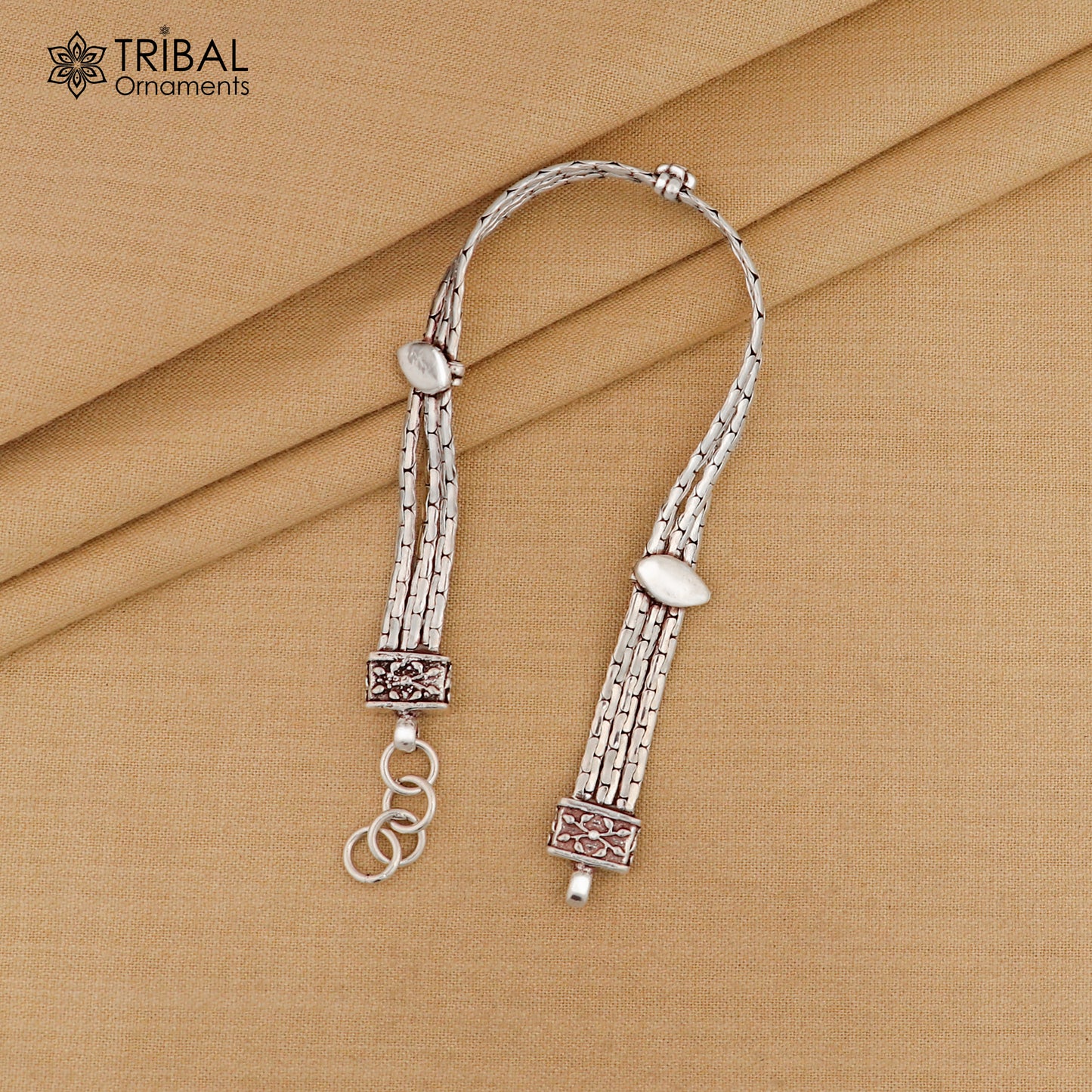 Vintage designer 925 sterling silver 3 line chain 8.5 inches customized bracelet sbr698