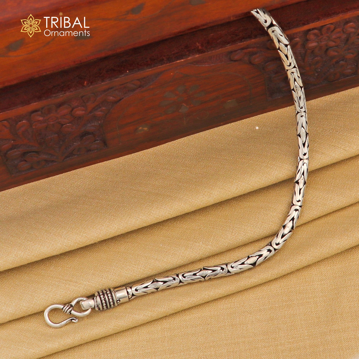 5mm solid men's vintage design 925 PURE silver handmade byzantine chain bracelet flexible bracelet unisex jewelry from india sbr730