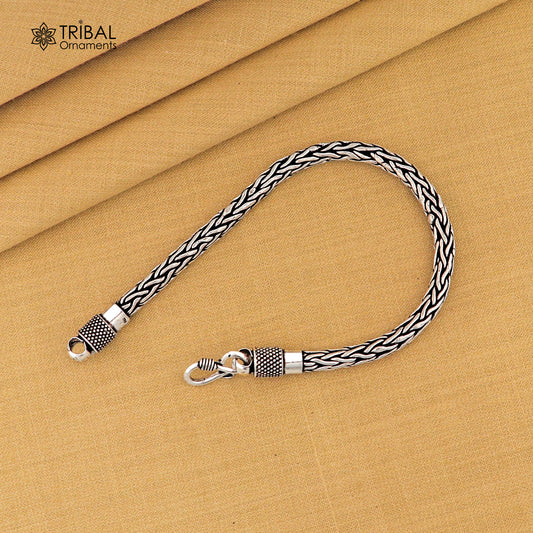 8"/ 8.5" 5mm 925 sterling silver wheat design chain customized design handmade silver bracelet unisex indian tribal jewelry sbr756