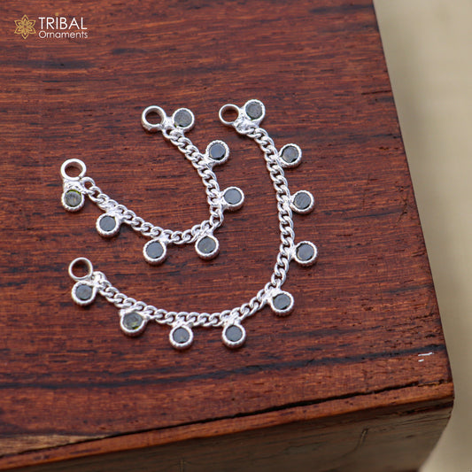 925 sterling silver Lord Krishna necklace and waist belt jewelry set with intricate Laddu Gopala design by TRIBAL ORNAMENTS.