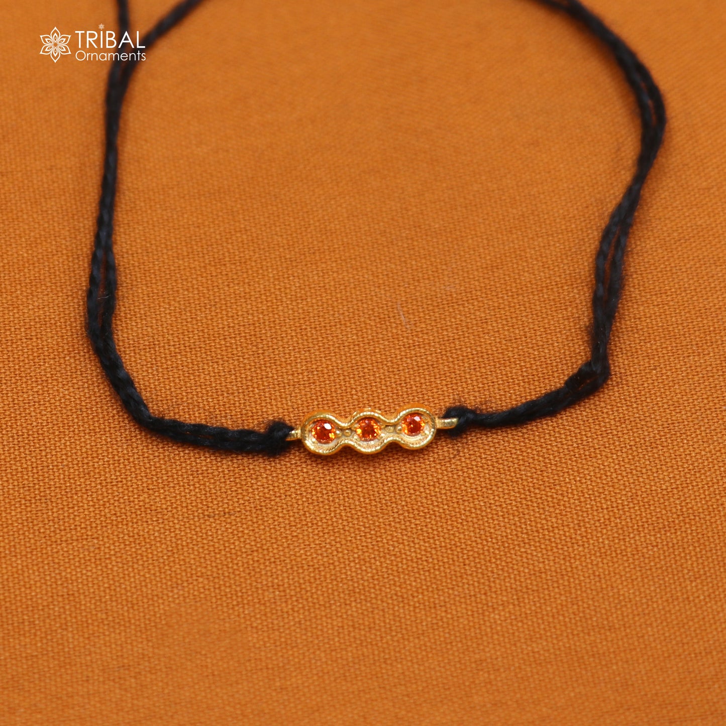 925 sterling silver orange stone necklace for idols or god statues gold polished jewelry set878