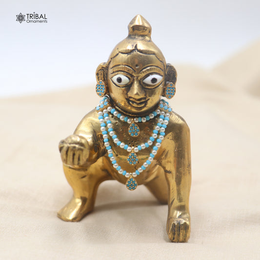 925 sterling silver pearl and turquoise stone necklace for idols or god statues gold polished jewelry set883