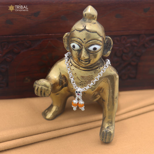 925 sterling silver link chain necklace for Lord Krishna Laddu Gopala jewelry set891