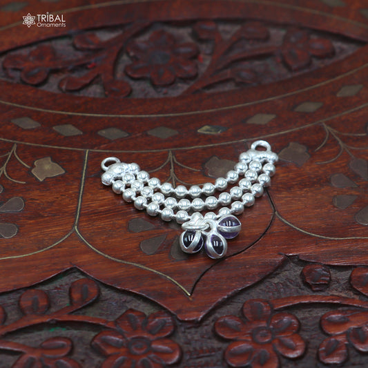 925 sterling silver 3 line beaded chain necklace for Lord Krishna Laddu Gopala jewelry set908