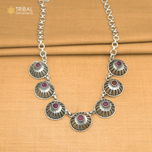 925 sterling silver traditional fit neck stone choker necklace best belly dance jewelry set921