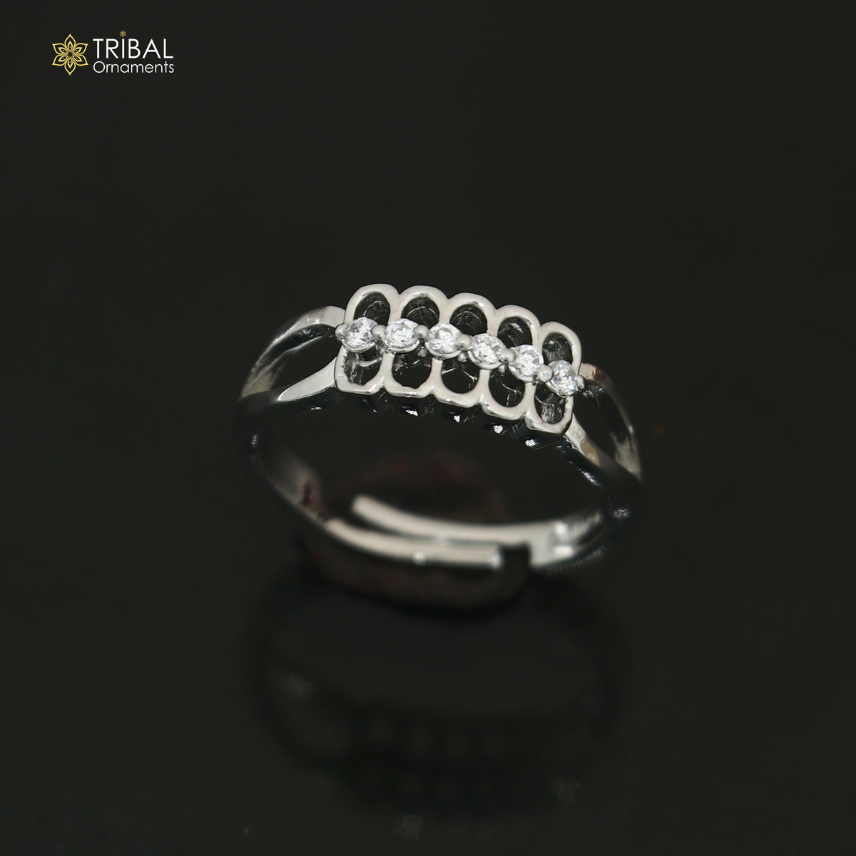 925 sterling silver stylish design cz stone ring sr842