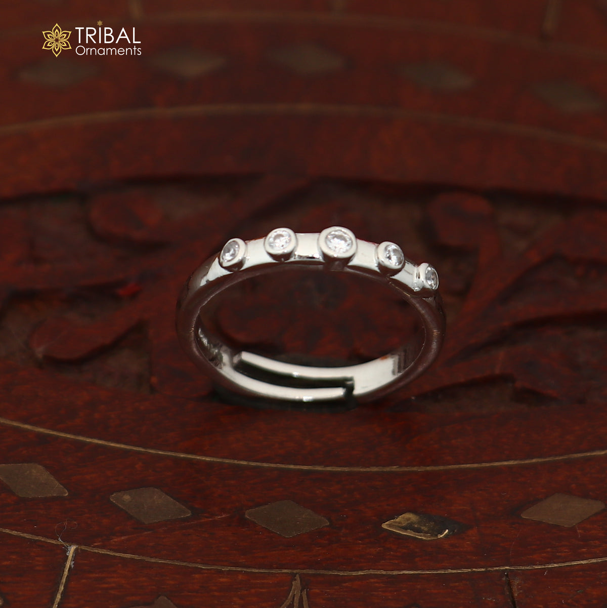 925 sterling silver stylish design cz stone ring sr844