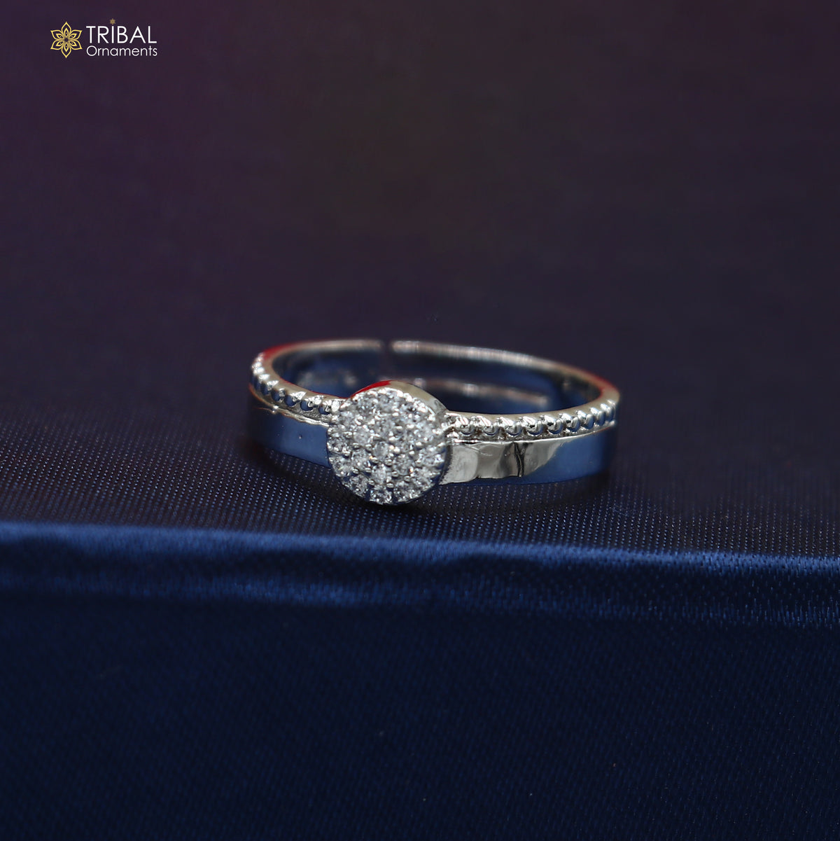 925 sterling silver stylish design cz stone ring sr845