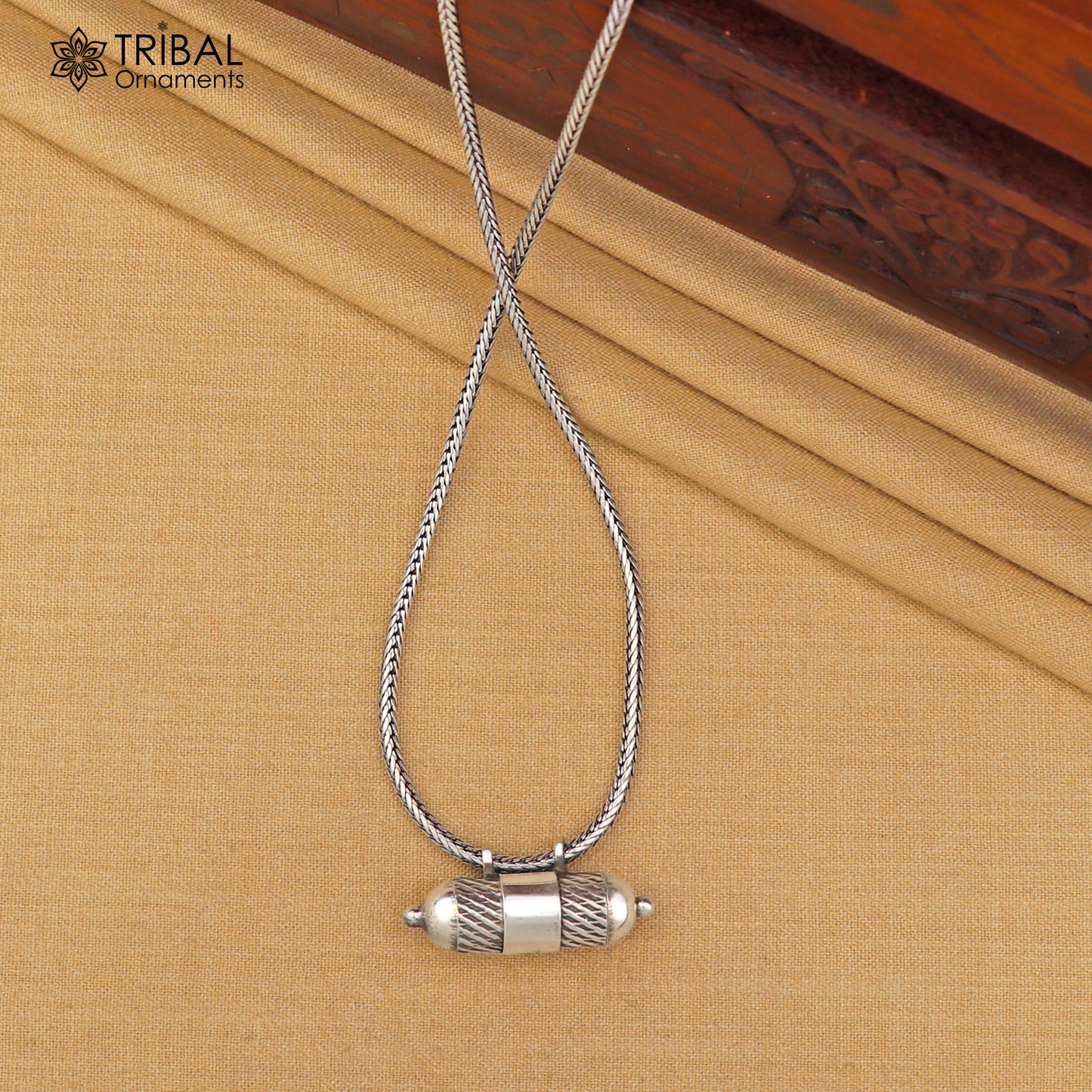 925 Sterling silver vintage customized design amulet pendant, box pendant, mantra box, silver tabiz ssp1524