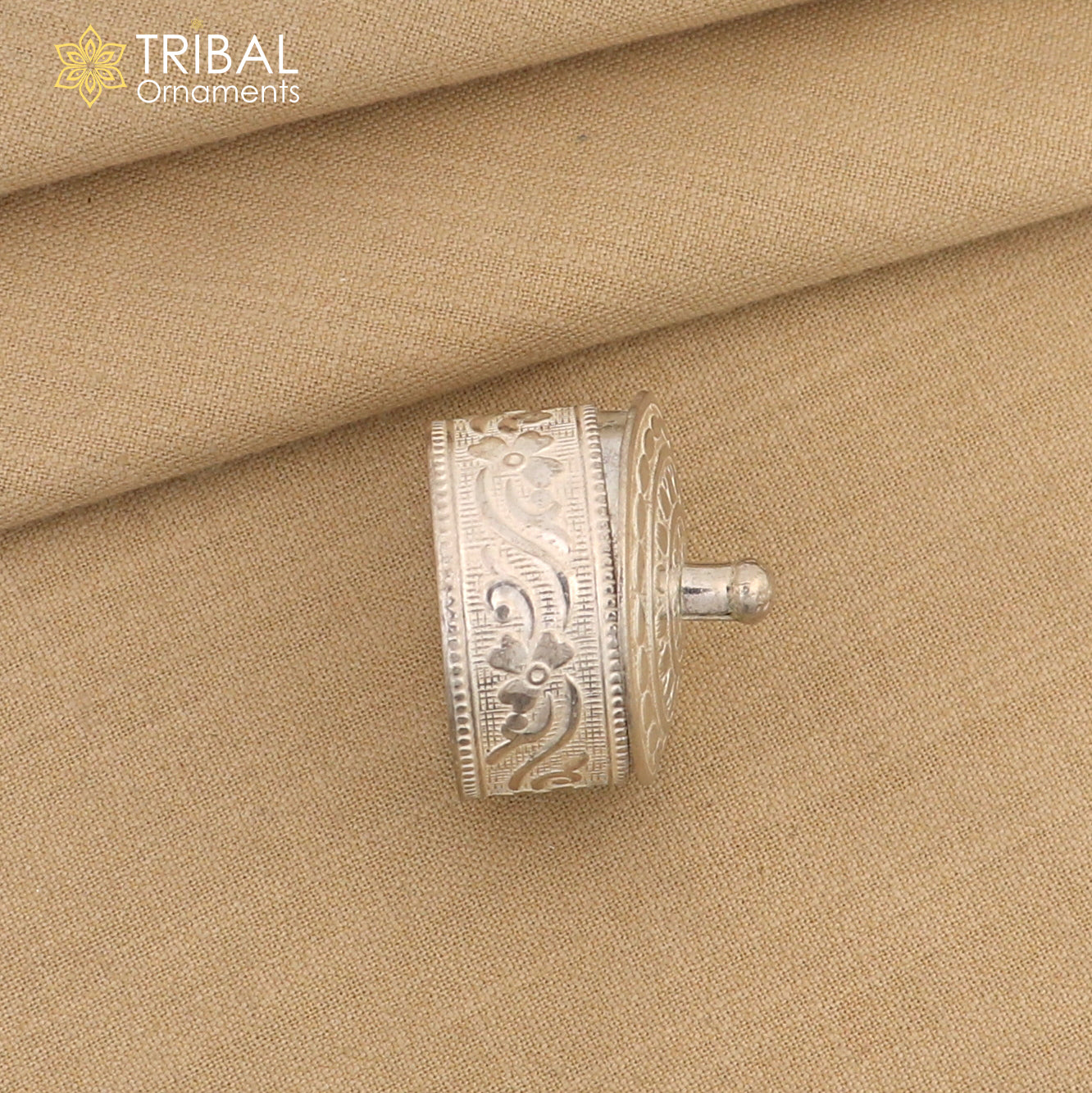925 silver handmade gorgeous small idol's Prasad box, trinket box, masala/ spices box stb854