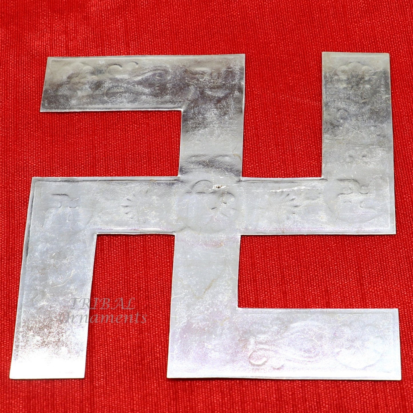 4x4 inches 925 sterling silver handmade swastika amazing divine holy swastik for your home and temple su892 - TRIBAL ORNAMENTS