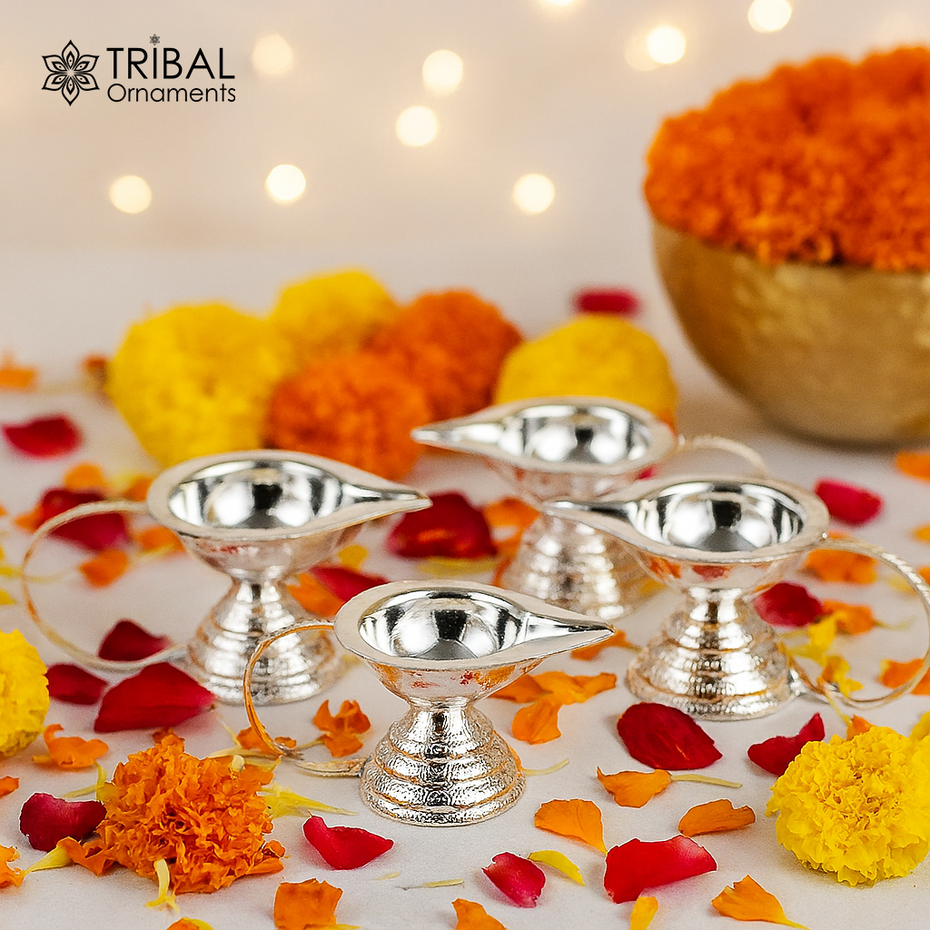 925 sterling silver handmade kappor dani, silver temple utensils, silver diya, deepak, silver single joth kapoor Aarti lamp art su1175