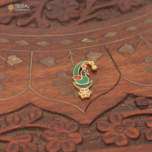 925 sterling silver peacock design laddu Gopala minakari sishful ( kalangi )traditional Krishna jewelry su1460