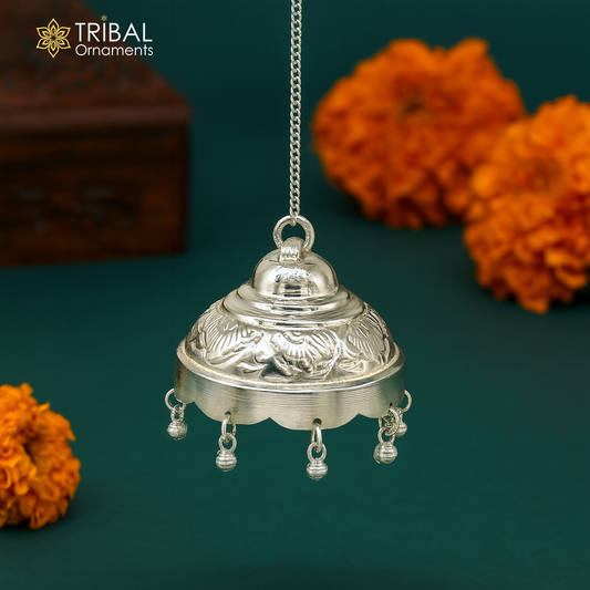 Vintage design solid Silver chattar or chhatra, silver umbrella god temple art, Gorgeous  hand craved Solid silver temple article su516