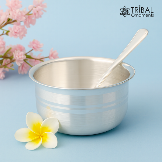 999 fine silver handmade small baby bowl , silver tumbler, flask, stay baby/kids healthy, silver vessels utensils best for baby set sv101