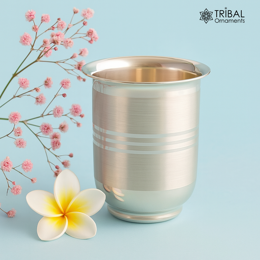 999 silver baby glass set, water/milk Glass tumbler, best gifting silver baby cup, wine glass set, baby feeding utensils, best gift sv164