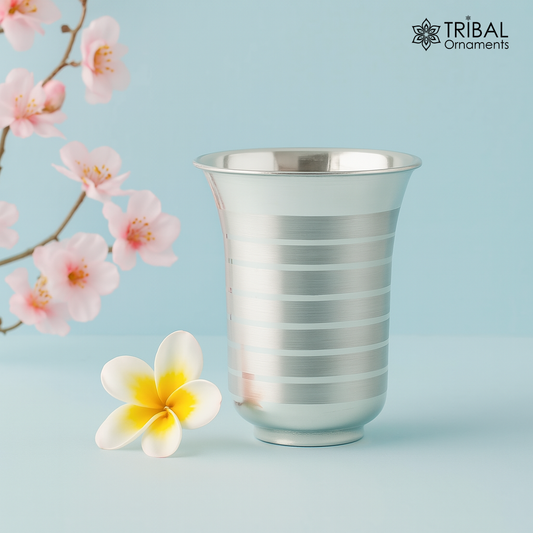 925 sterling silver handmade design water or milk glass cup for baby food, best gifting idea, silver utensils, silver kitchen article sv165