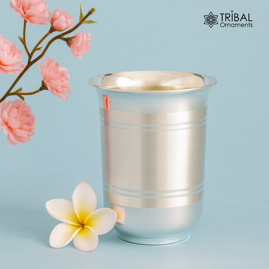 925 sterling silver handmade design water or milk glass cup for baby food, best gifting idea, silver utensils, silver kitchen article sv167