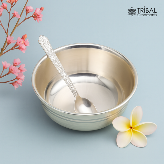 999 fine solid silver handmade small bowl for baby serving, pure silver vessel, silver utensils, home kitchen accessories puja bowl sv226