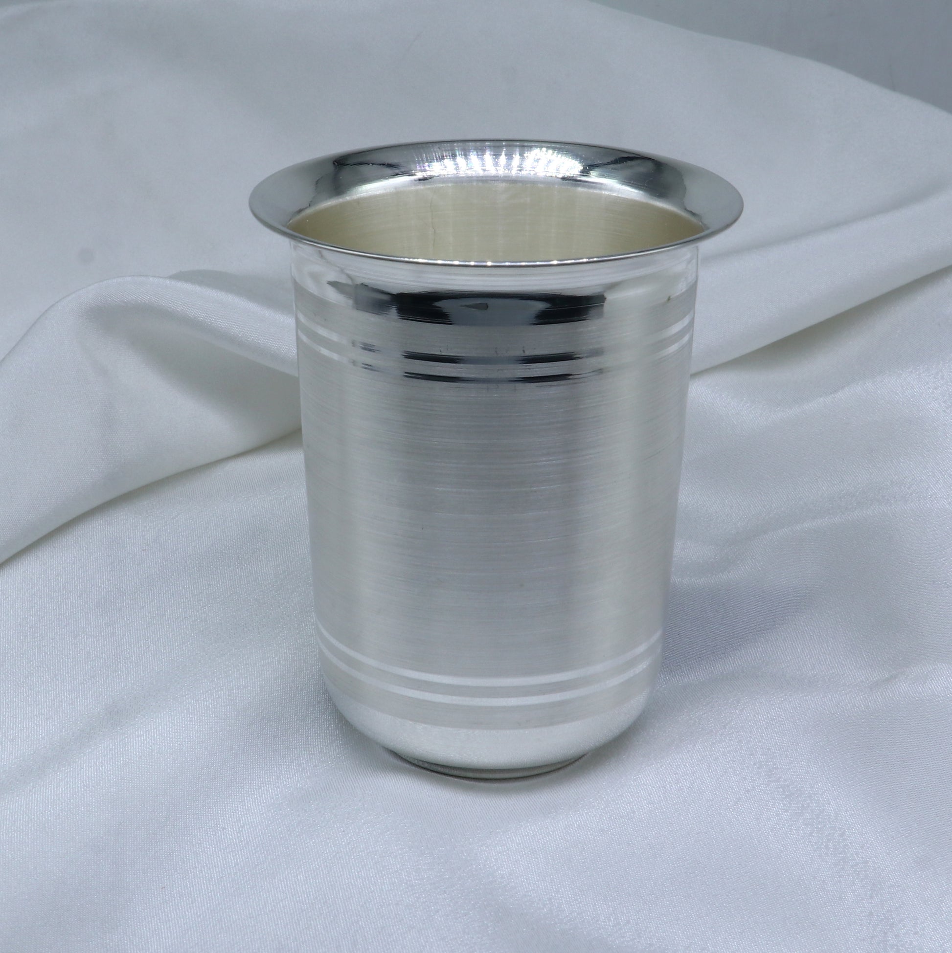 925pure fine silver handmade water milk cup tumbler, 150ML capacity silver tumbler, silver baby food  flask, silver utensils gifts sv299 - TRIBAL ORNAMENTS