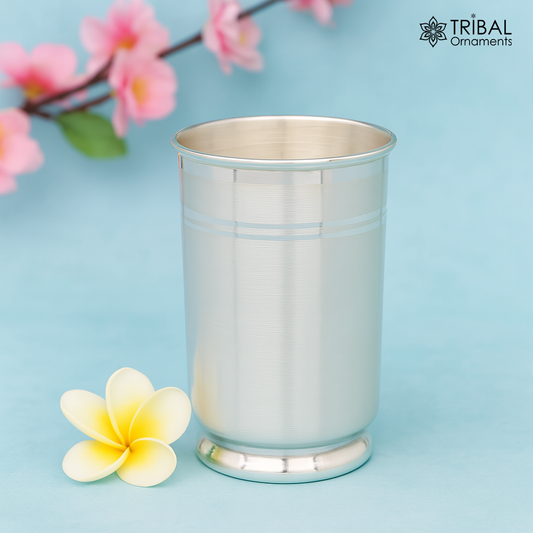 999 solid fine silver handmade vessels, silver Glass or tumbler, silver flask, baby kids silver utensils stay healthy from bacteria sv34