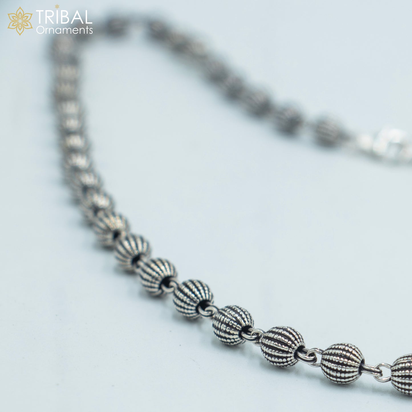 4MM 925 sterling silver handmade delicate fancy beaded chain necklace chain for unisex jewelry ch267 - TRIBAL ORNAMENTS