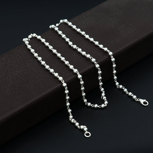 925 sterling silver beaded chain necklace tribal jewelry ch513 - TRIBAL ORNAMENTS