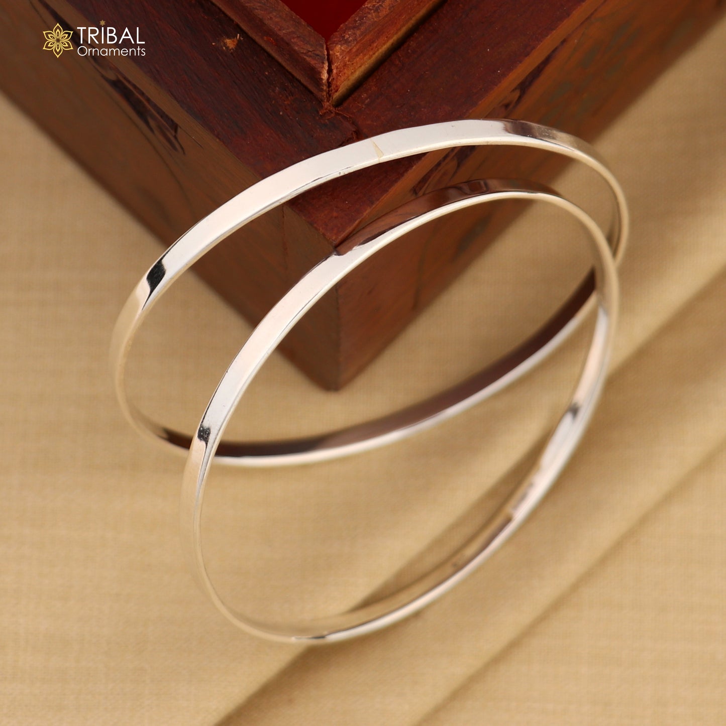 925 Sterling silver customized plain bangle kada tribal jewelry nsk936 - TRIBAL ORNAMENTS