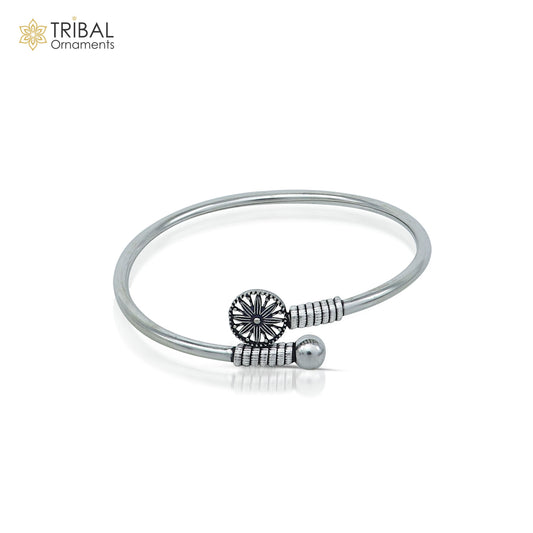 925 sterling silver handmade stylish kada bangle bracelet tribal jewelry nsk861 - TRIBAL ORNAMENTS
