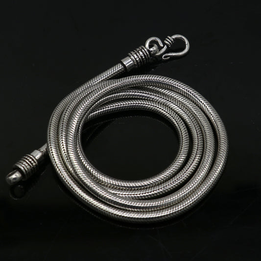 4.2 mm 20" to 30" long chain 925 sterling silver handmade snake chain pendant chain, necklace chain, silver trendy chain ch599 - TRIBAL ORNAMENTS