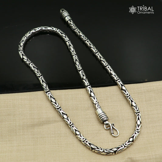 925 Sterling silver byzantine chain All size 6 mm chain necklace gifting best men's jewelry ch610 - TRIBAL ORNAMENTS