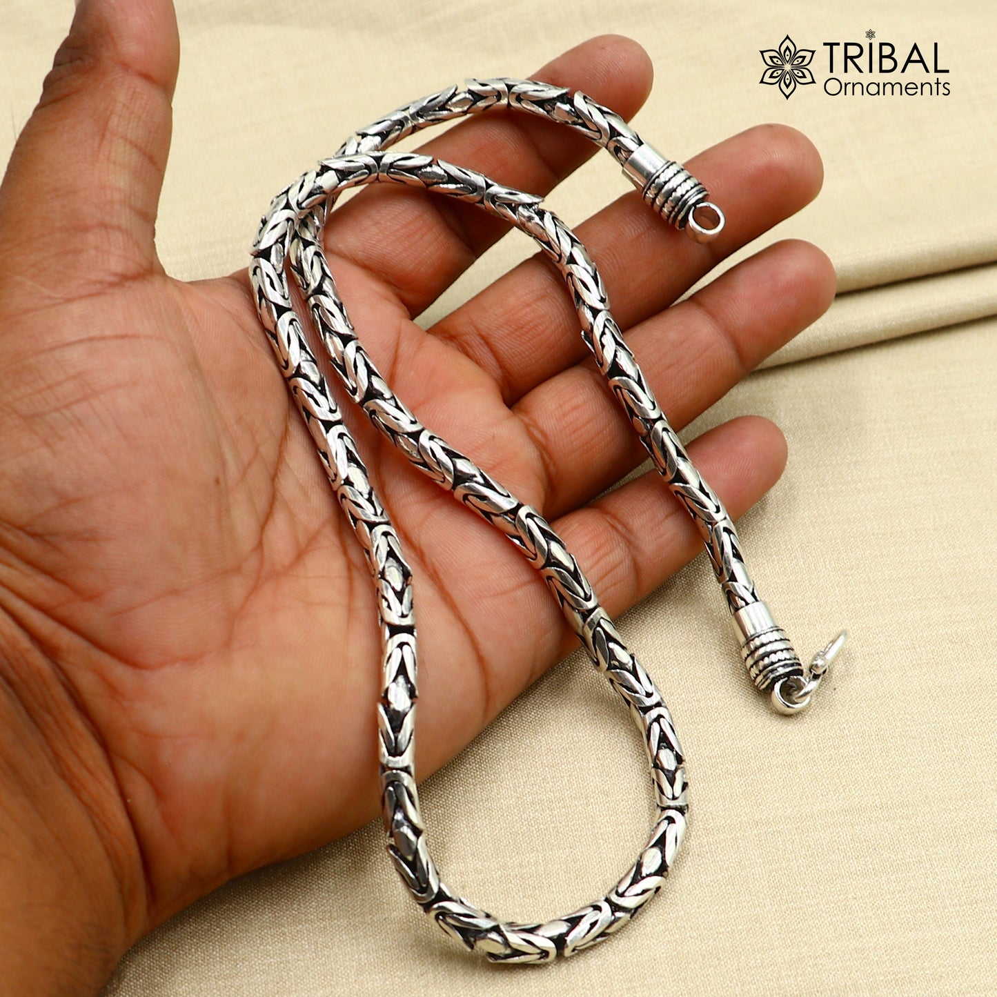 925 Sterling silver byzantine chain All size 6 mm chain necklace gifting best men's jewelry ch610 - TRIBAL ORNAMENTS