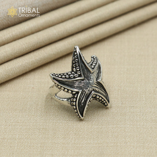 925 sterling silver star design stylish ring men's Jewelry sr784 - TRIBAL ORNAMENTS
