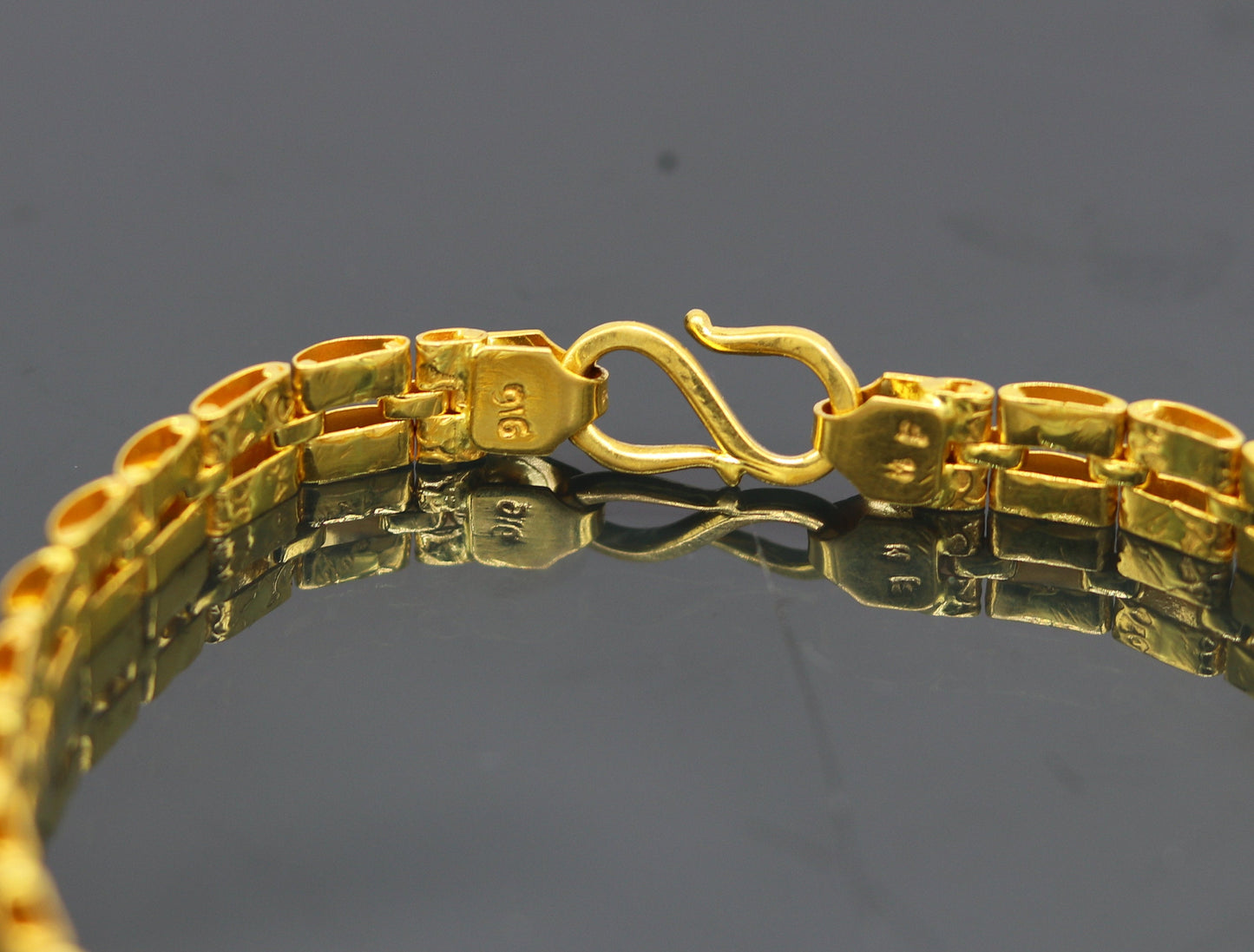 8"/8.5"/9" 22kt yellow gold custom unique stylish design fabulous flexible bracelet, best gift unisex personalized gold fancy jewelry br43 - TRIBAL ORNAMENTS