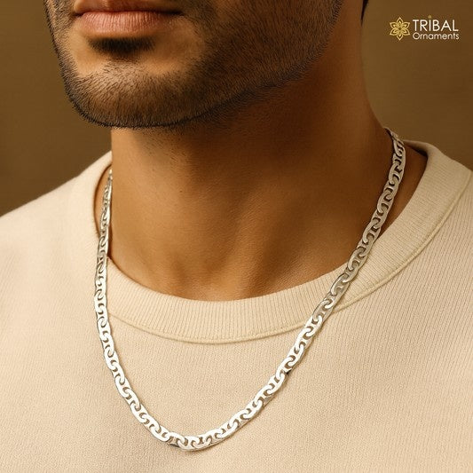 20-inch 3.5mm sterling silver Nawabi chain by Tribal Ornaments, stylish handmade unisex jewelry, perfect for gifting.