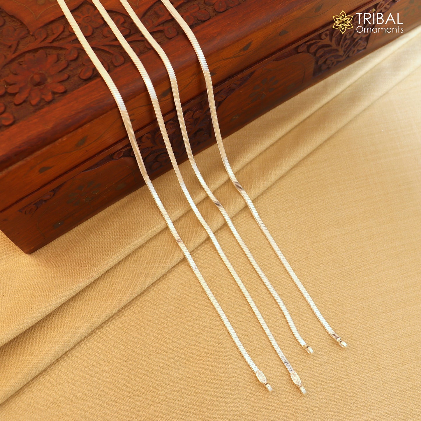 2MM 24 inches 925 sterling silver fancy flate snake chain necklace unisex jewelry ch273 - TRIBAL ORNAMENTS