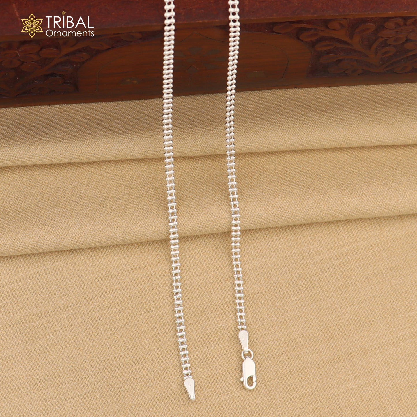 3mm 10.5" 925 sterling silver beaded/ball chain anklet bracelet amazing light weight delicate anklets belly dance silver jewelry ank602 - TRIBAL ORNAMENTS