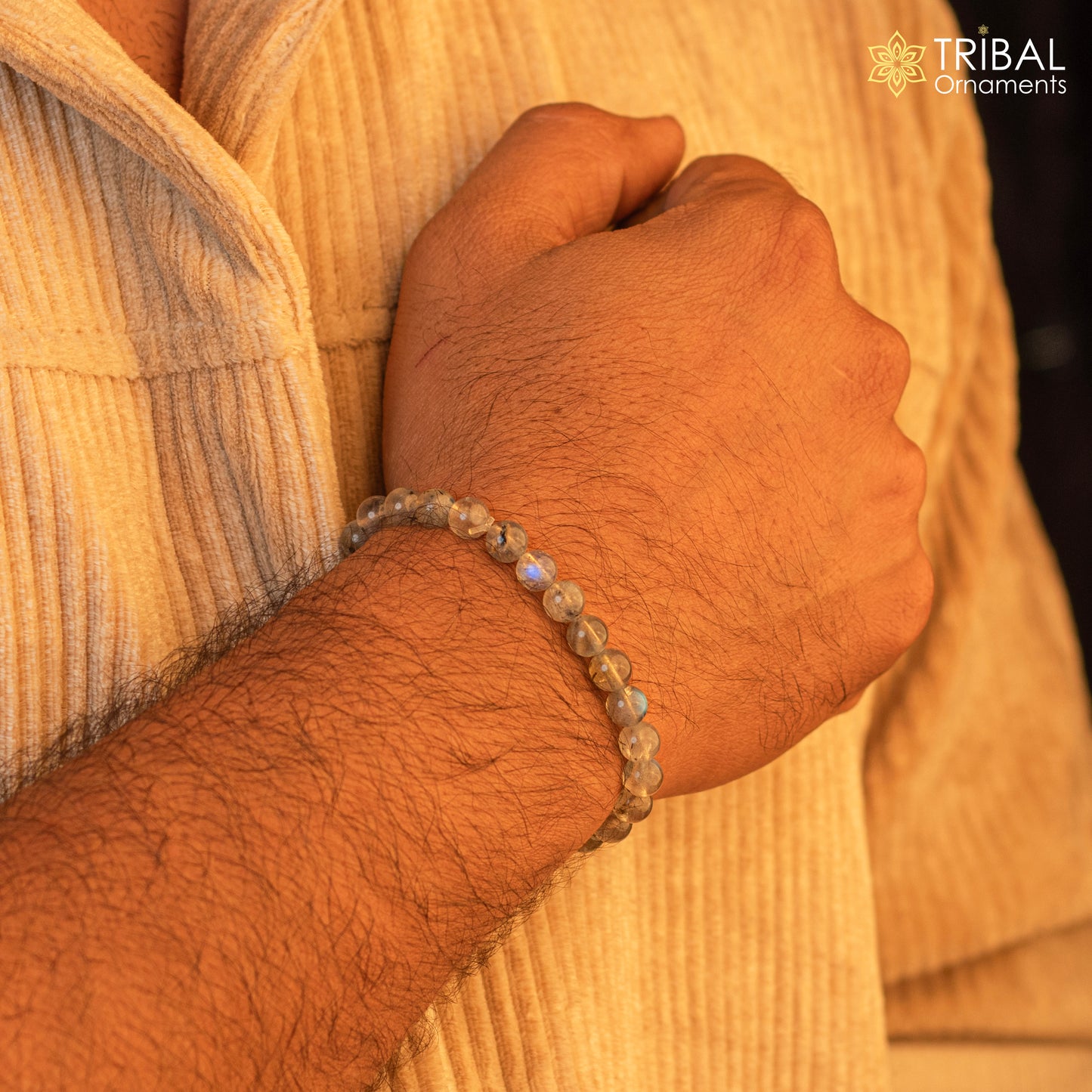 8 MM labradorite natural stone beaded handmade bracelet, customized unisex Jewelry, stnbr138 - TRIBAL ORNAMENTS