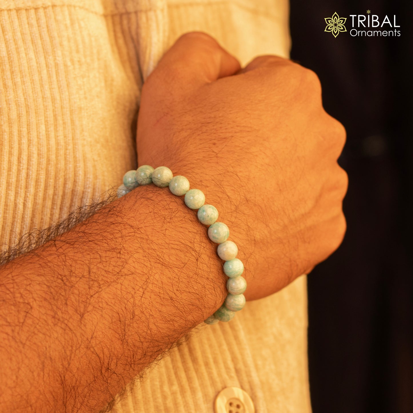 8 MM Morganite natural stone handmade beaded bracelet, customized unisex Jewelry stnbr113 - TRIBAL ORNAMENTS