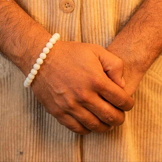 8 MM Natural gemstone (moti) beaded handmade bracelet,customized unisex Jewelry, stnbr111 - TRIBAL ORNAMENTS
