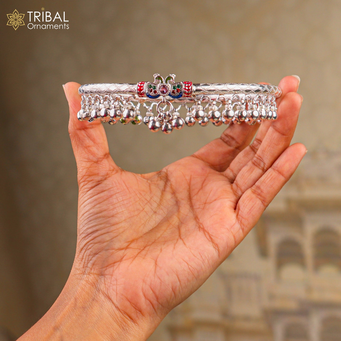 9 mm 925 sterling silver vintage peacock design foot ankle bracelet with noisy bells kada jewelry nsfk157 - TRIBAL ORNAMENTS