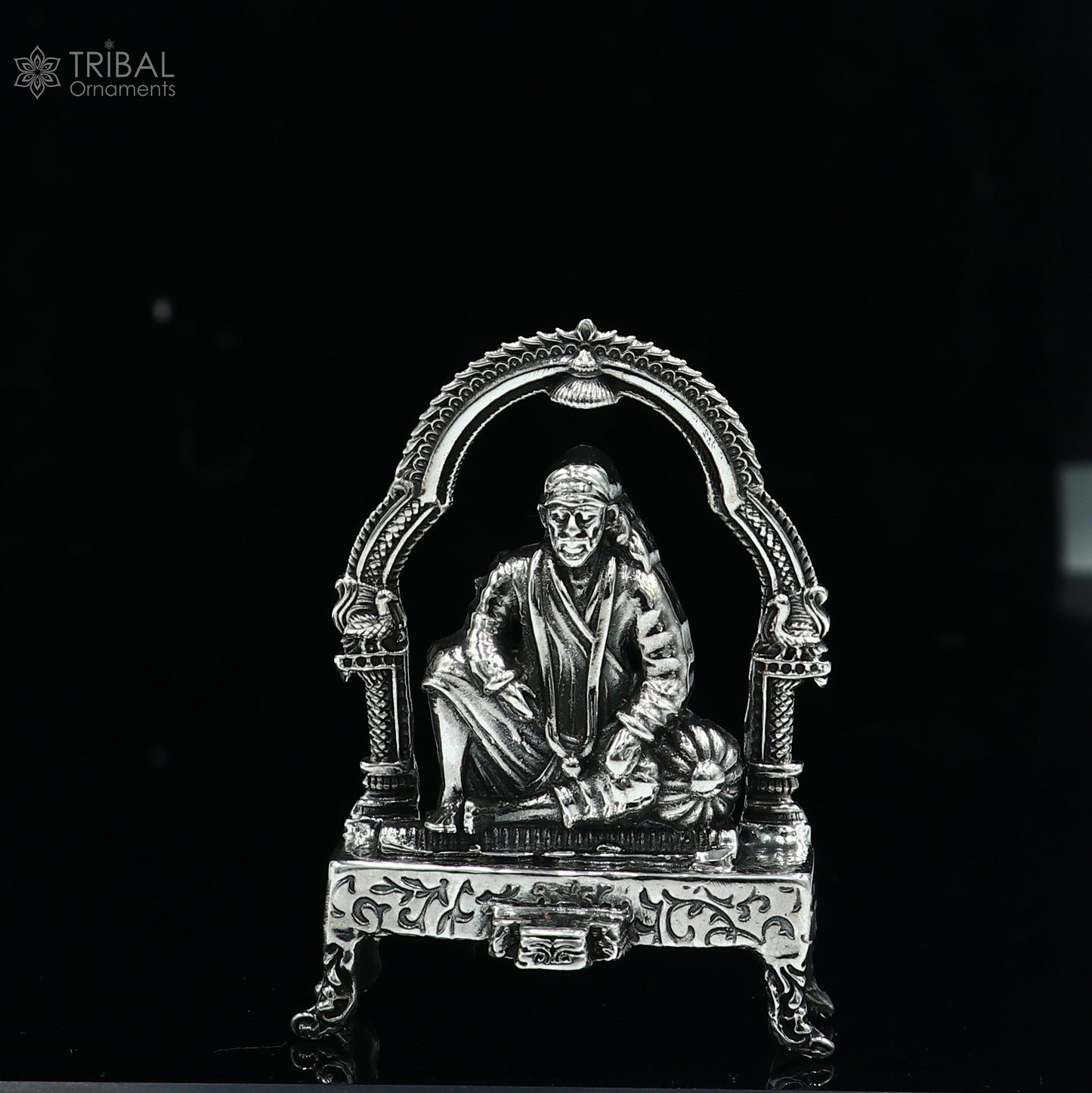 925 silver Om sai ram statue,sculpture home temple puja art, figurine art812 - TRIBAL ORNAMENTS