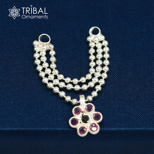 925 sterling silver 3 line beaded chain necklace for Lord Krishna Laddu Gopala jewelry set751 - TRIBAL ORNAMENTS