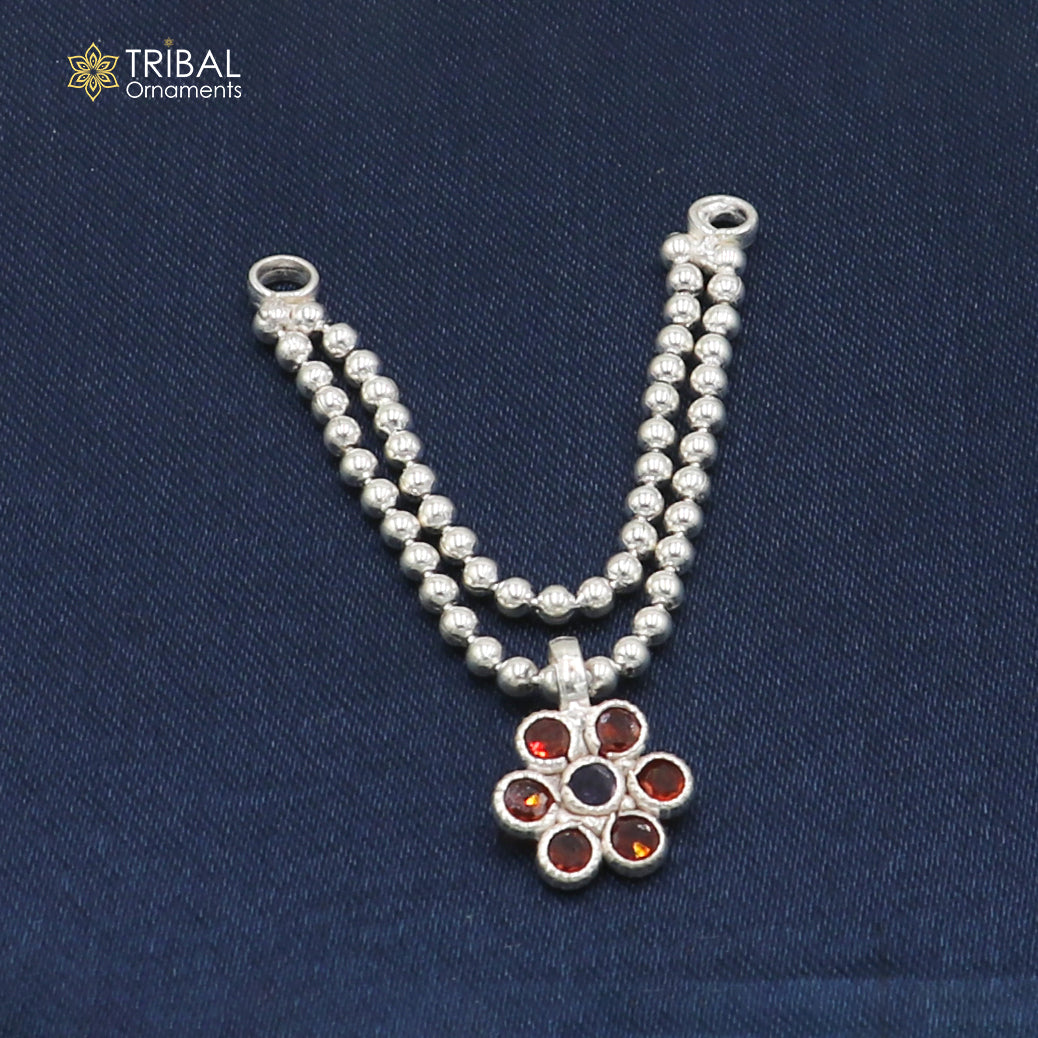 925 sterling silver 3 line beaded chain necklace for Lord Krishna Laddu Gopala jewelry set755 - TRIBAL ORNAMENTS