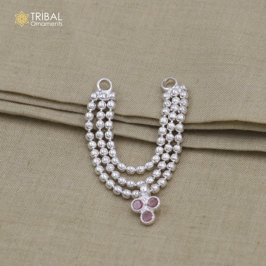 925 sterling silver 3 line beaded chain necklace for Lord Krishna Laddu Gopala jewelry set759 - TRIBAL ORNAMENTS