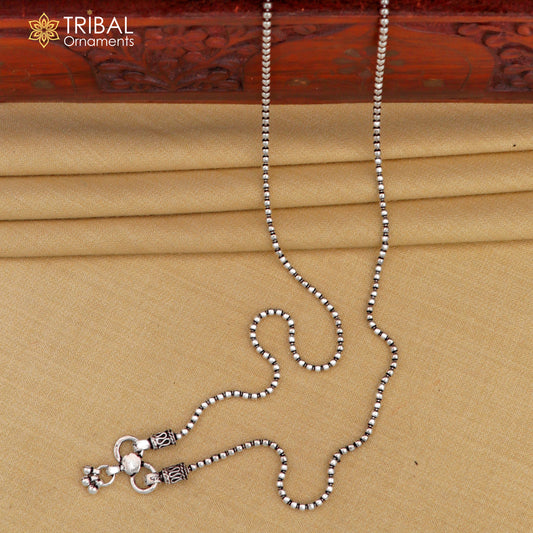 925 sterling silver beaded ball chain anklet bracelet by TRIBAL ORNAMENTS, lightweight and stylish jewelry for ankles.