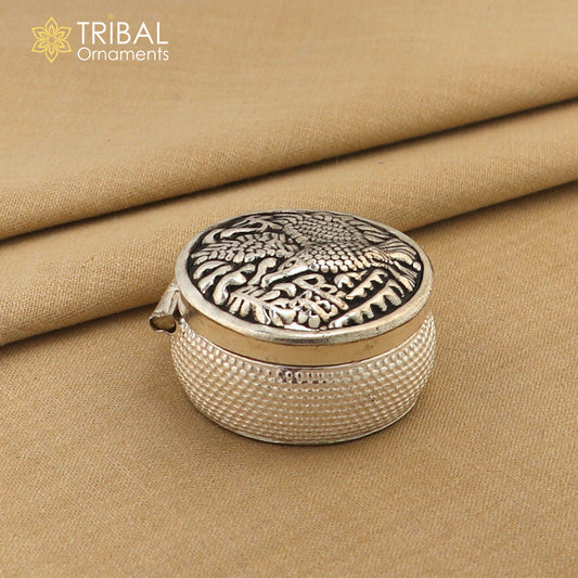 925 sterling silver bird design trinket,casket, Sindoor box brides jewelry stb881 - TRIBAL ORNAMENTS